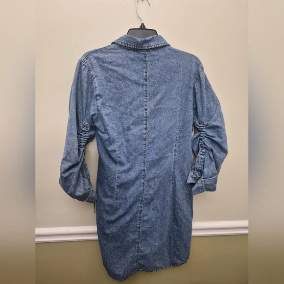 Heartloom Denim Shirt Dress with Tie Waist - Blue MEDIUM - Picture 6 of 6